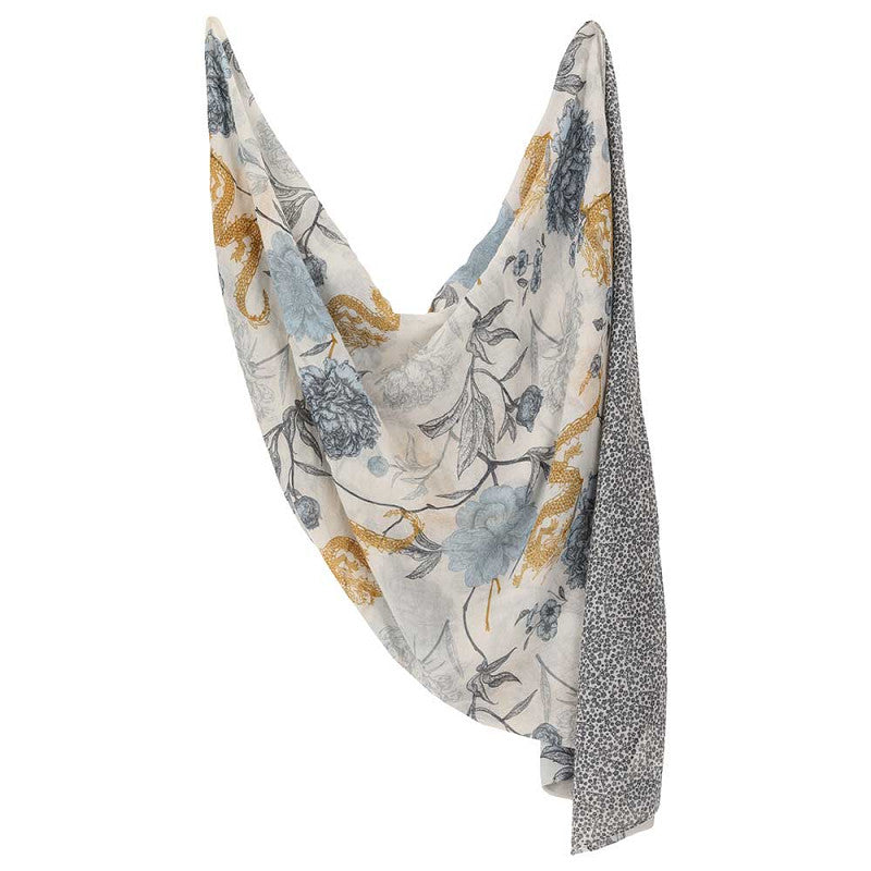 Dames sjaal wit-denim