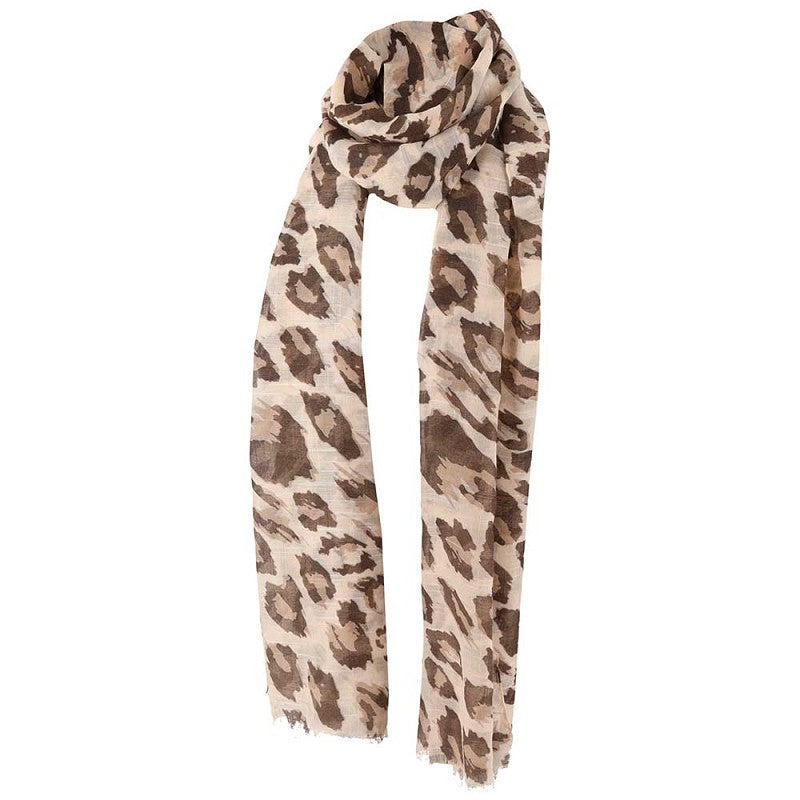 Tijger print sjaal taupe