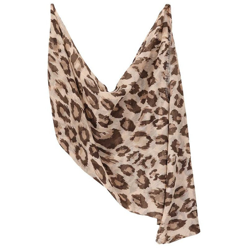 Tijger print sjaal taupe
