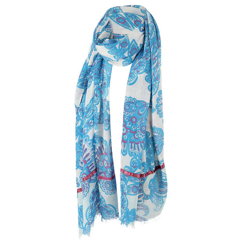 Dames sjaal blauw-wit