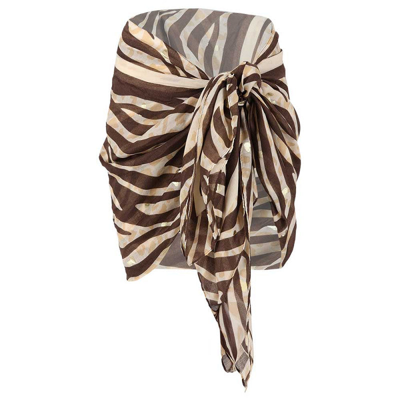 Pareo bruin met tijger print
