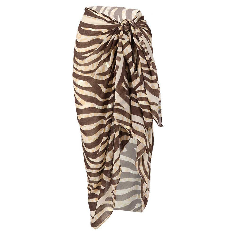 Pareo bruin met tijger print