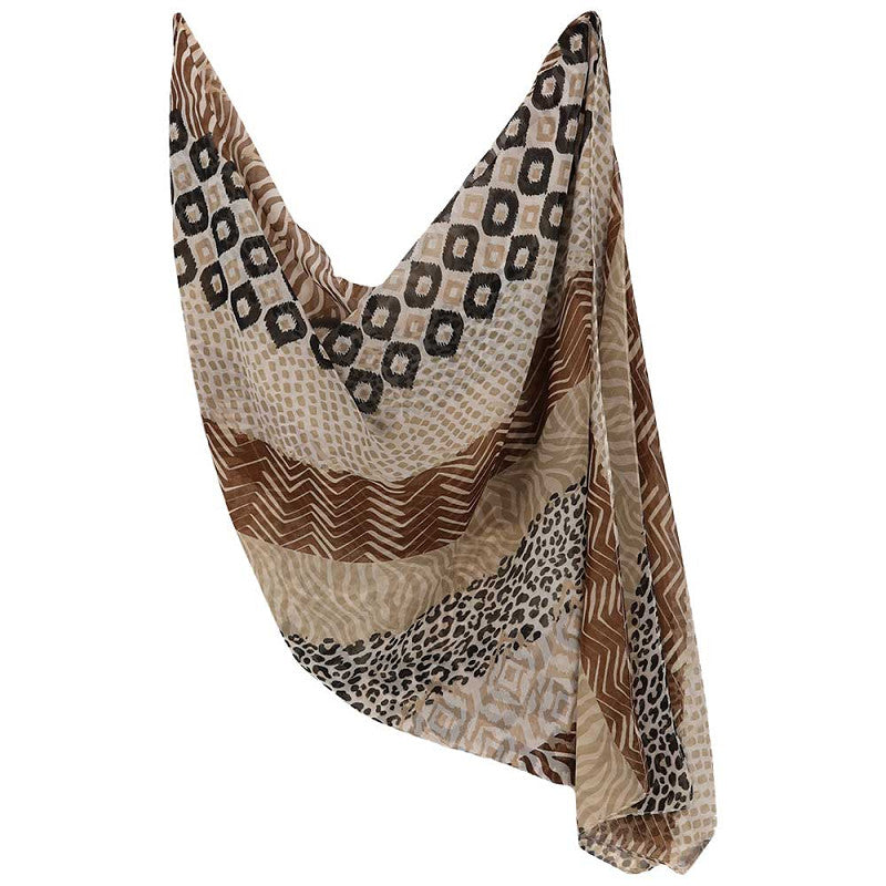 Tijger print sjaal beige