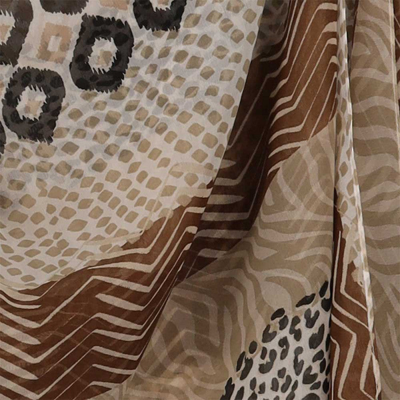 Tijger print sjaal beige