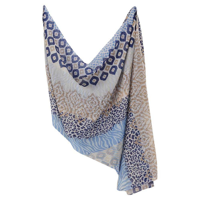 Tijger print sjaal denim