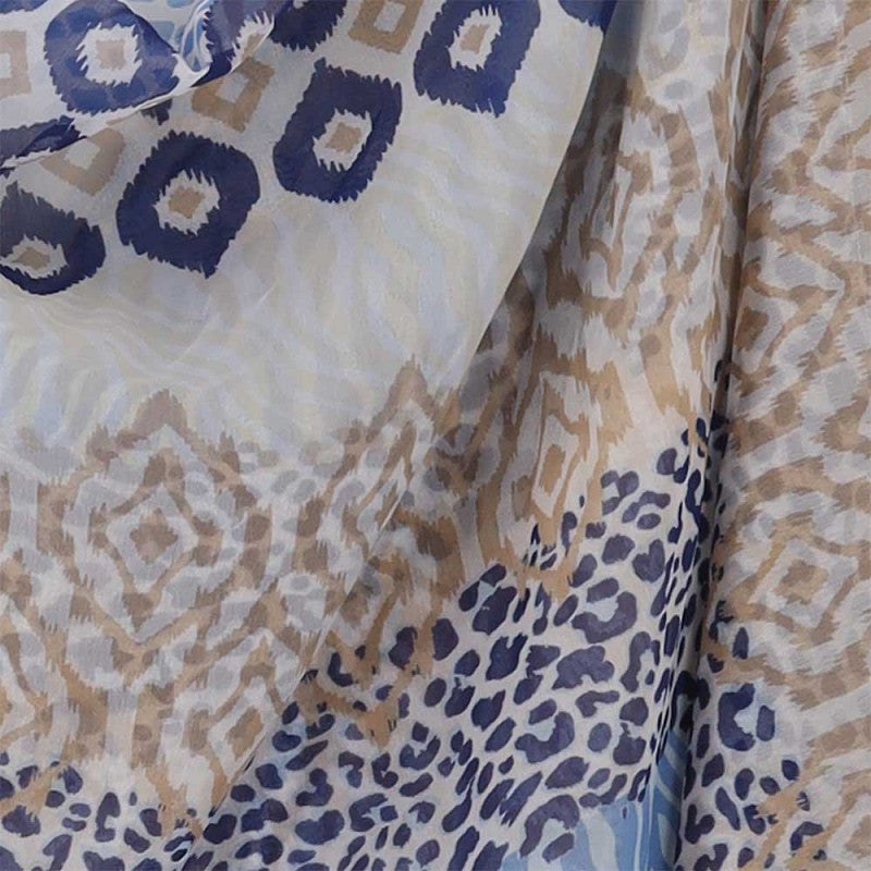 Tijger print sjaal denim