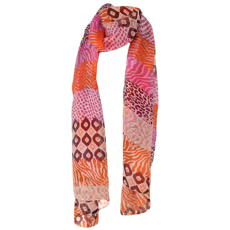 Tijger print sjaal mauve