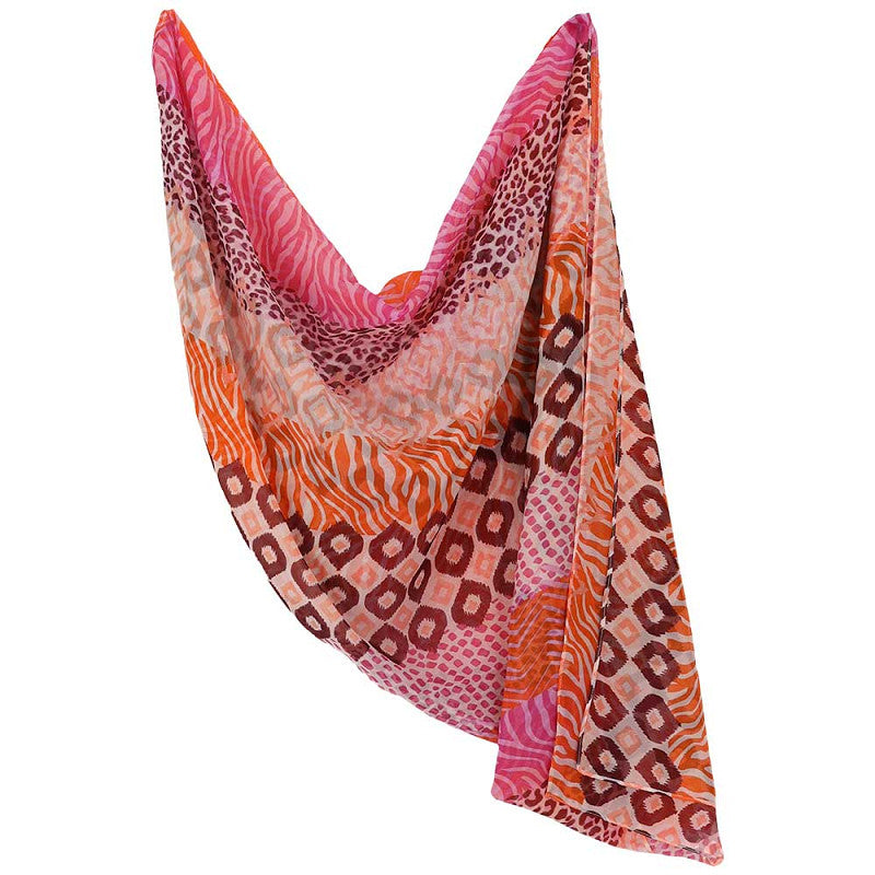 Tijger print sjaal mauve