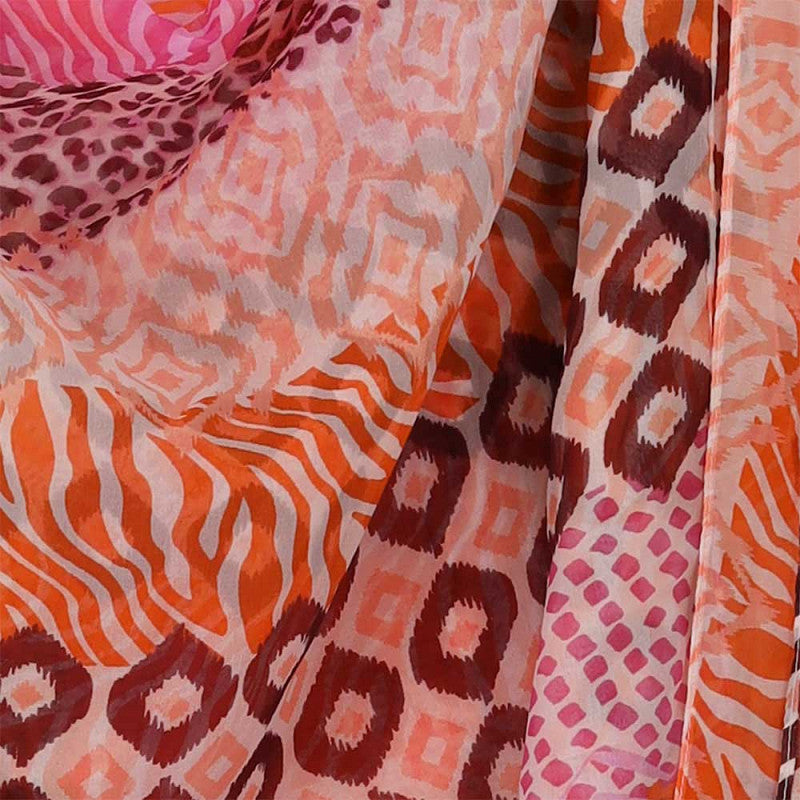Tijger print sjaal mauve
