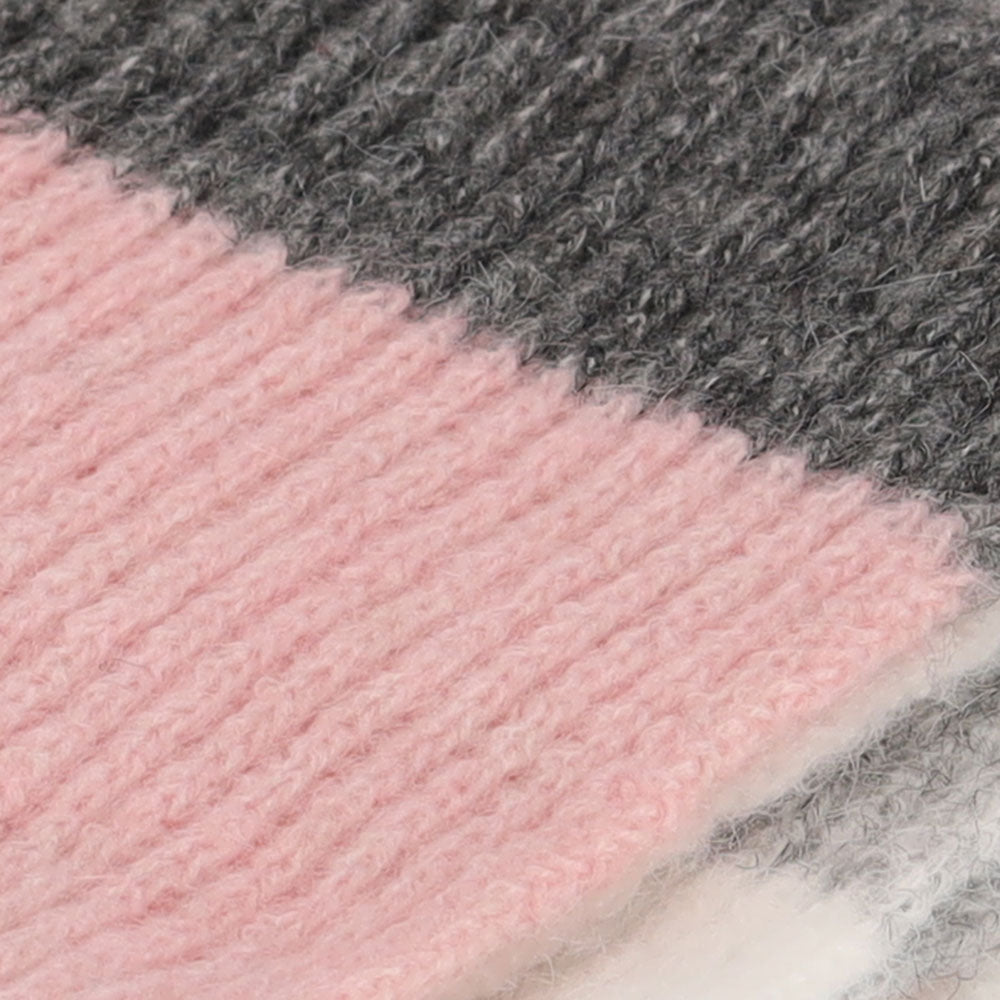 Winter sjaal meisjes roze-grijs met wit