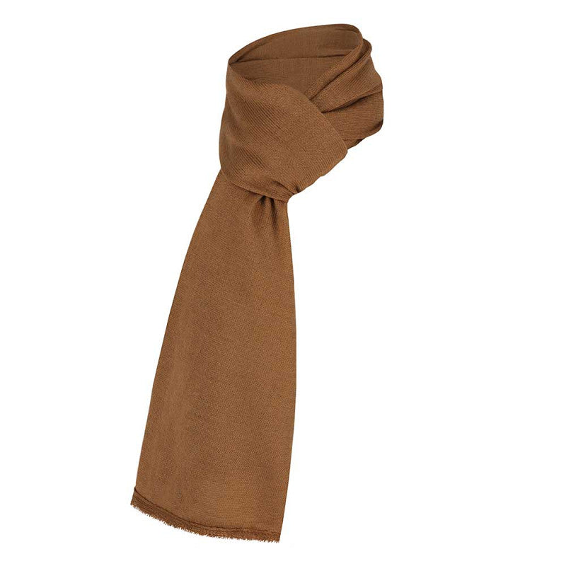 Effen sjaal camel