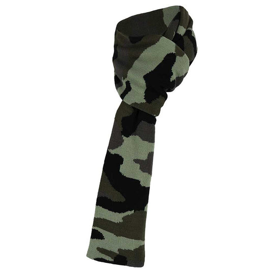 Winter sjaal jongens khaki-zwart