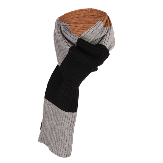 Winter sjaal jongens bruin-grijs