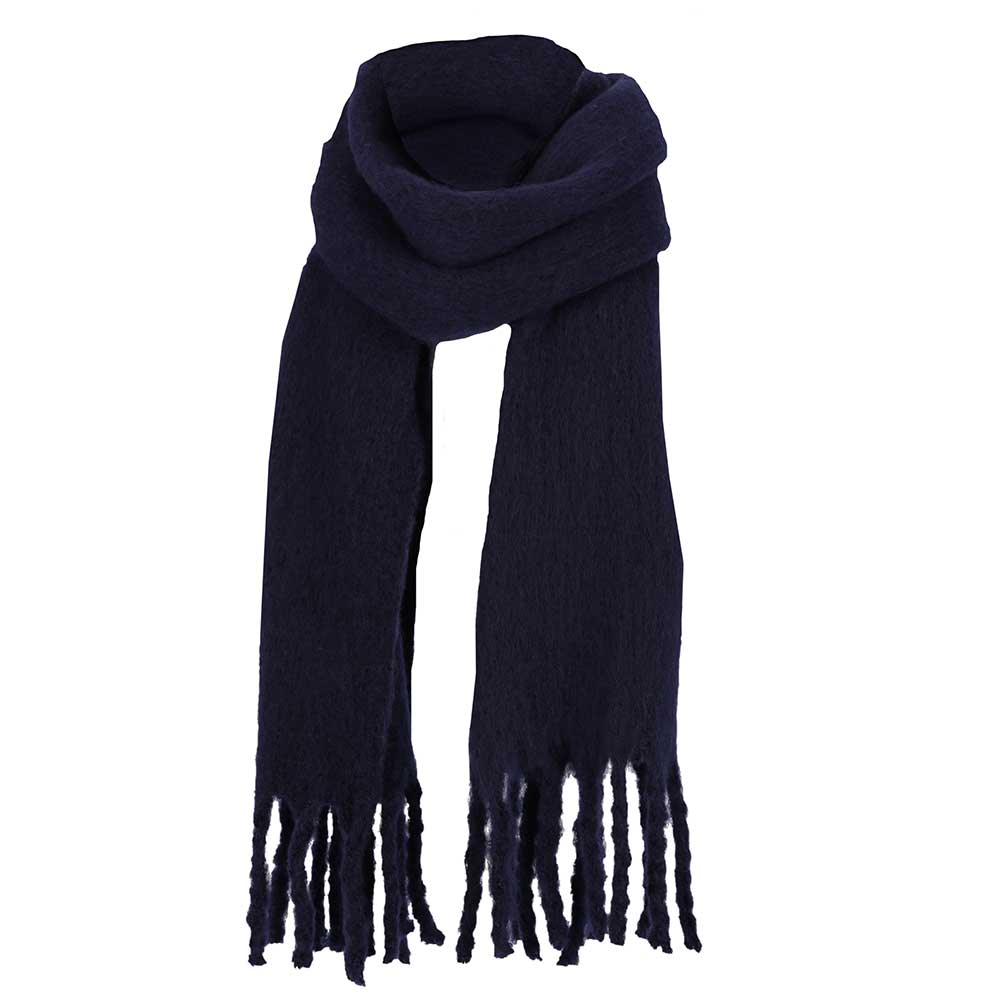 Wintersjaal effen blauw