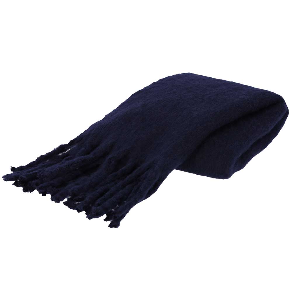 Wintersjaal effen blauw