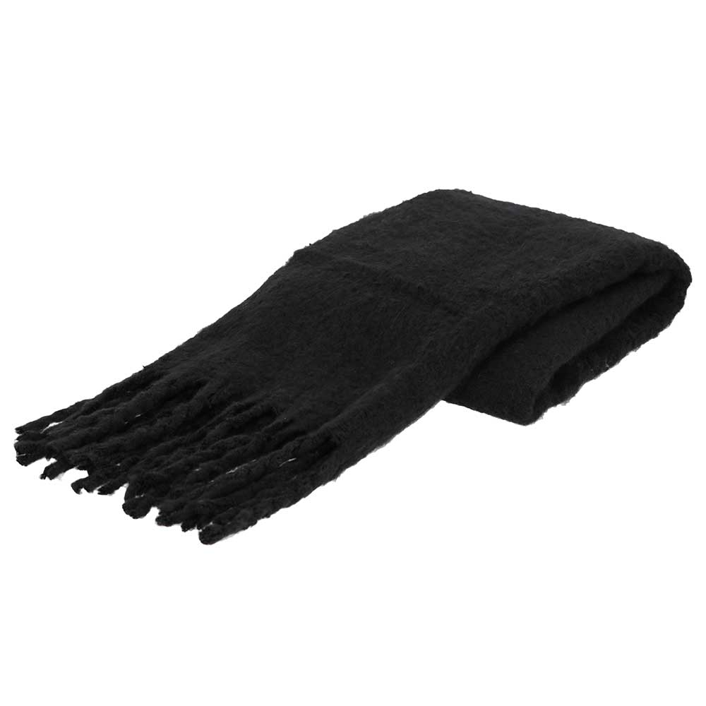 Wintersjaal effen zwart