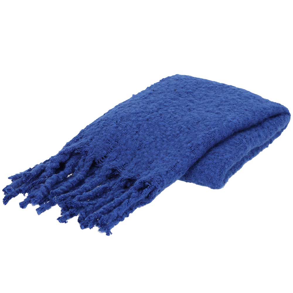Wintersjaal effen kobalt