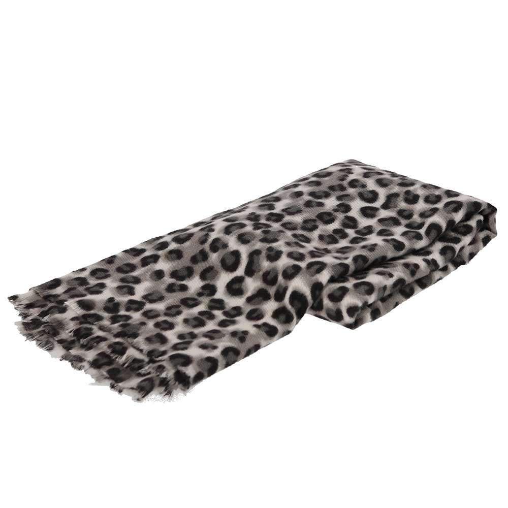 Tijger print sjaal grijs