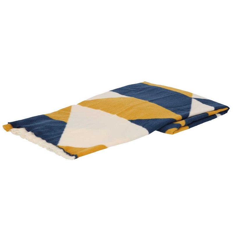 Wintersjaal wit-blauw