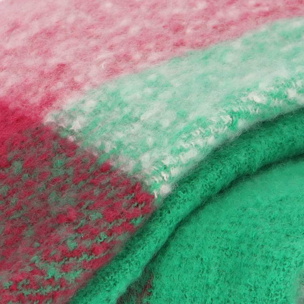 Wintersjaal groen-fuchsia