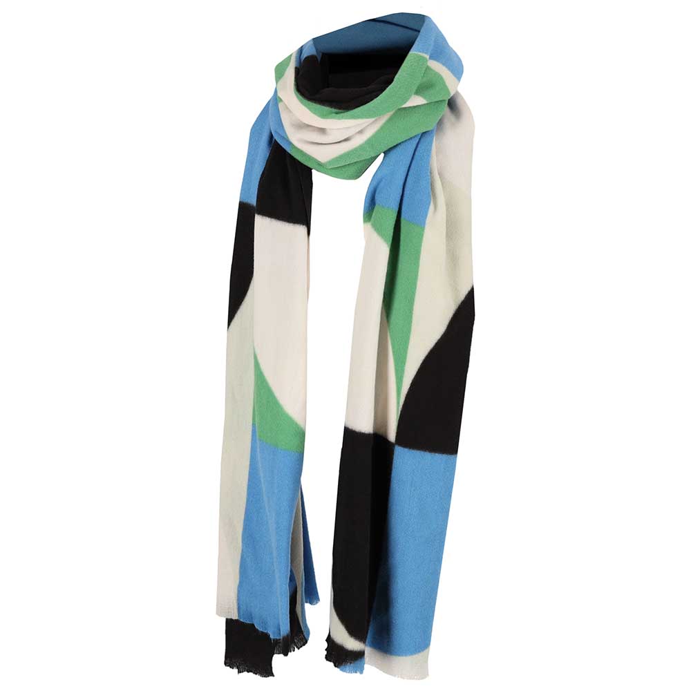 Wintersjaal groen-blauw