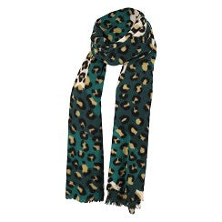 Tijger print sjaal donker-groen
