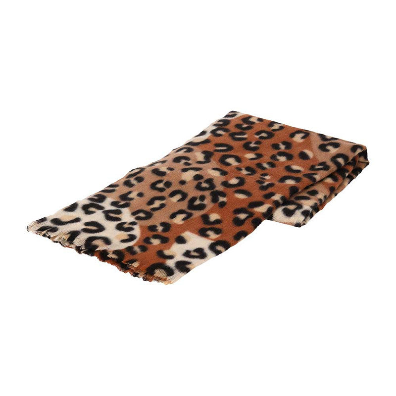 Tijger print sjaal camel