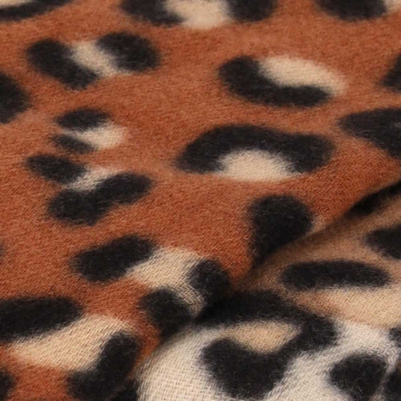 Tijger print sjaal camel