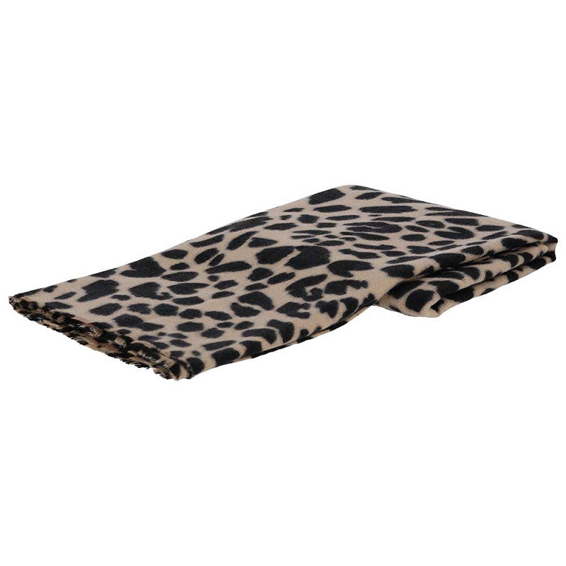 Tijger print sjaal beige-zwart