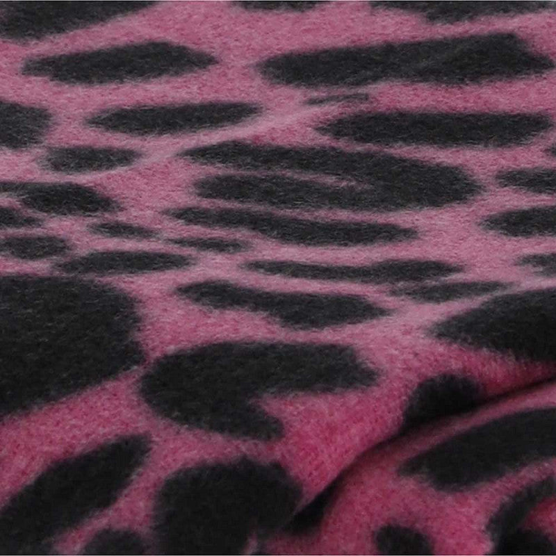 Tijger print sjaal zwart-cerise