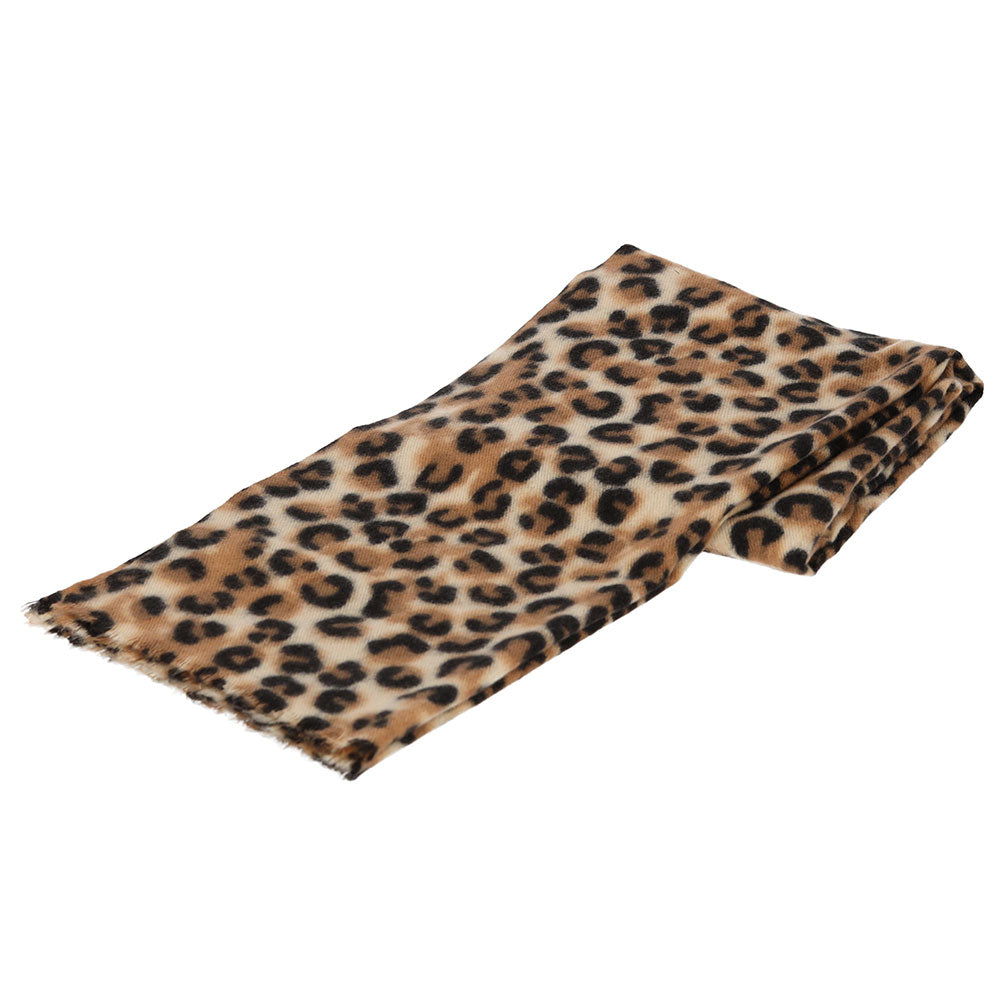 Tijger print sjaal camel