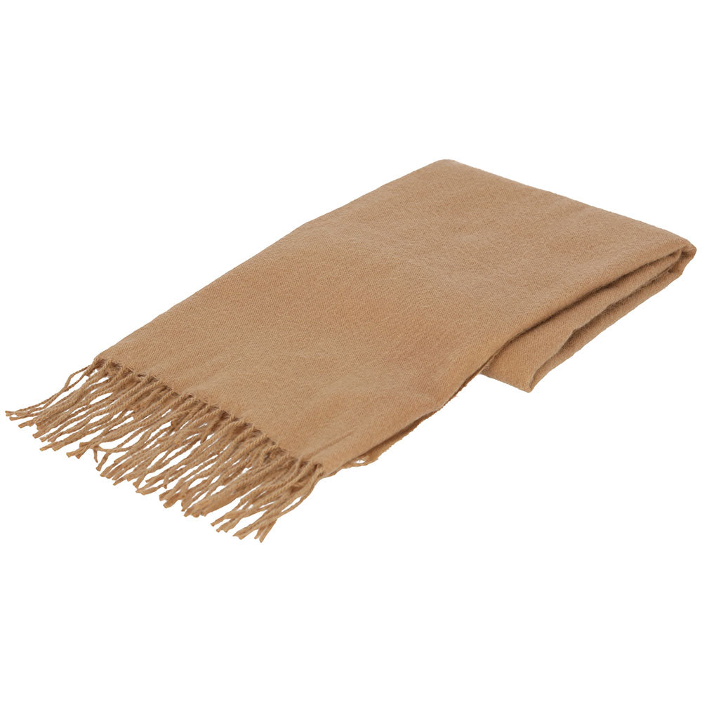 Effen sjaal camel