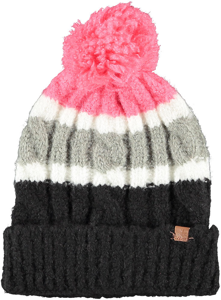 Meisjes muts roze-grijs