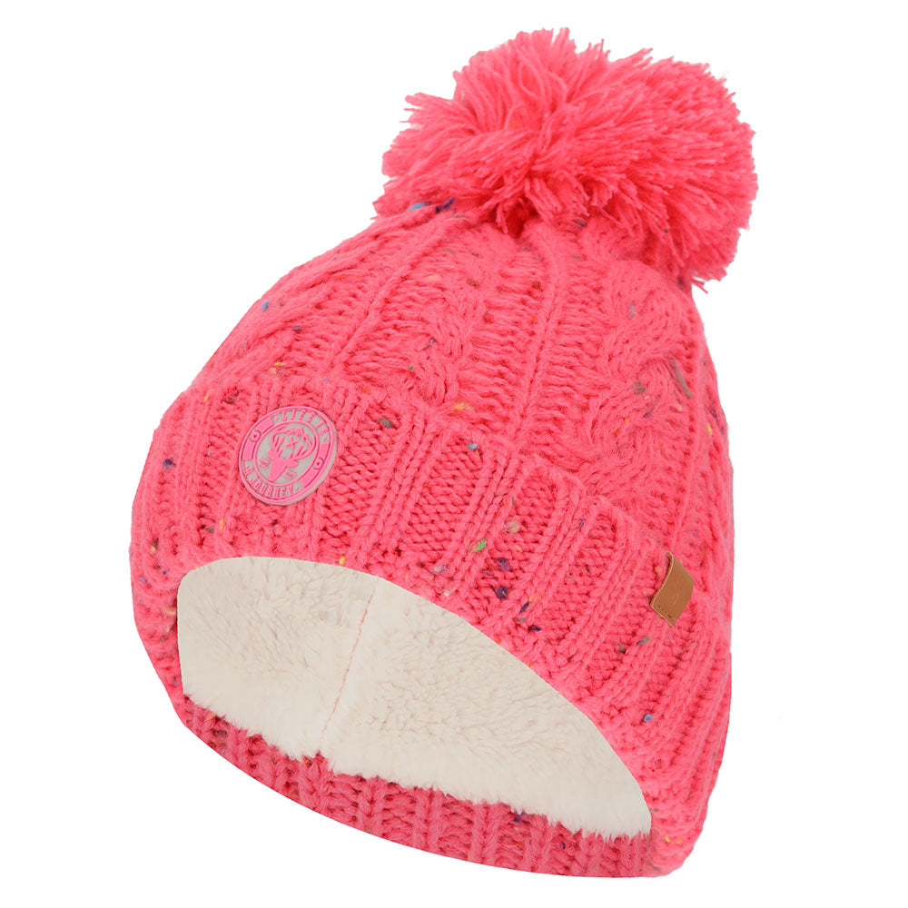 Meisjes muts roze gespikkeld