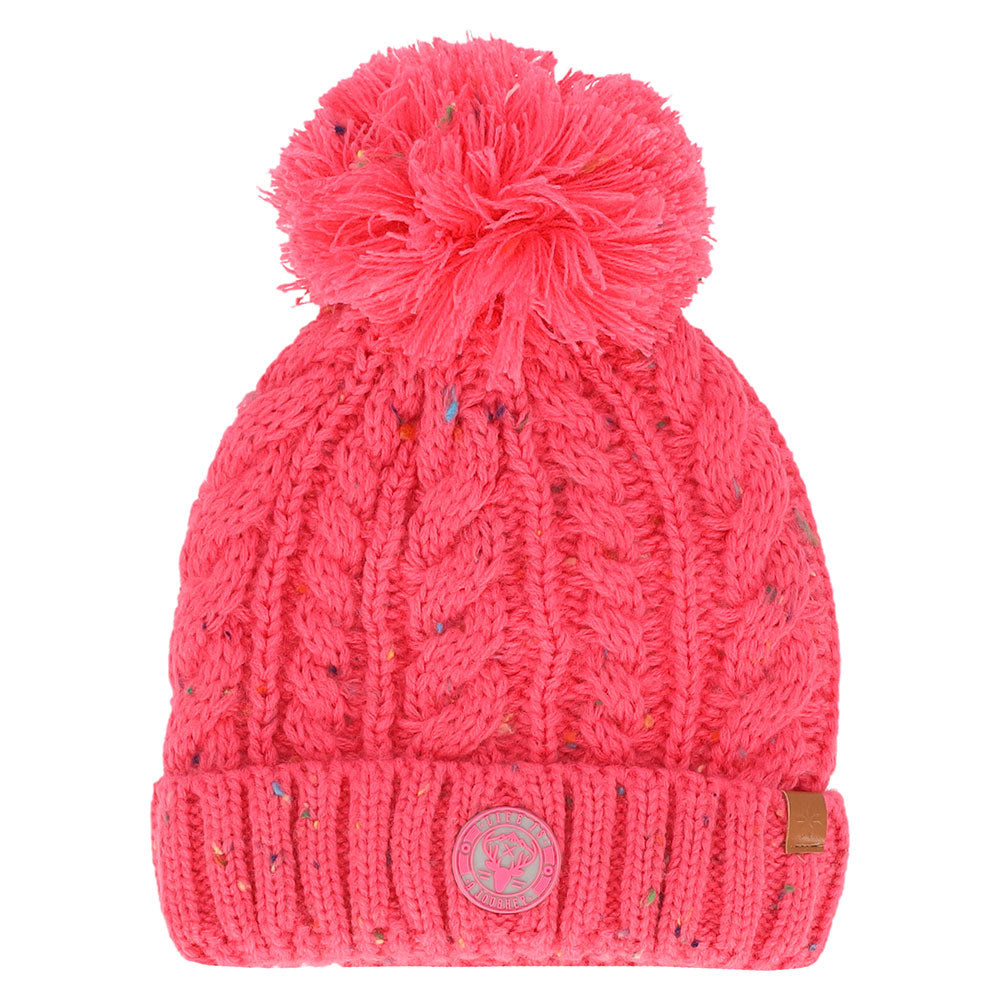 Meisjes muts roze gespikkeld