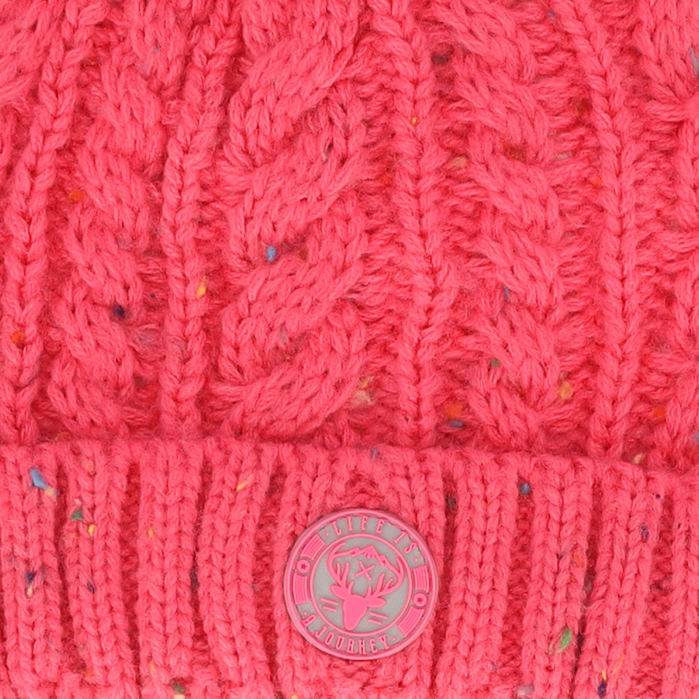 Meisjes muts roze gespikkeld