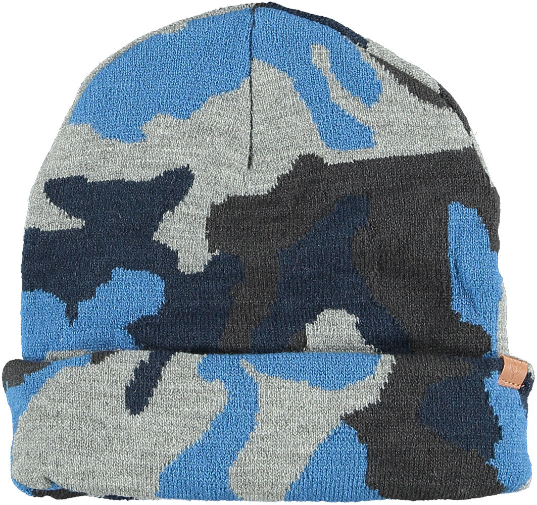 Jongens muts blauw-zwart met camouflage