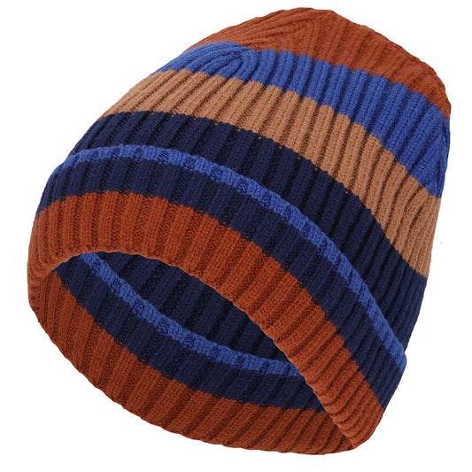 Jongens muts kobalt-bruin