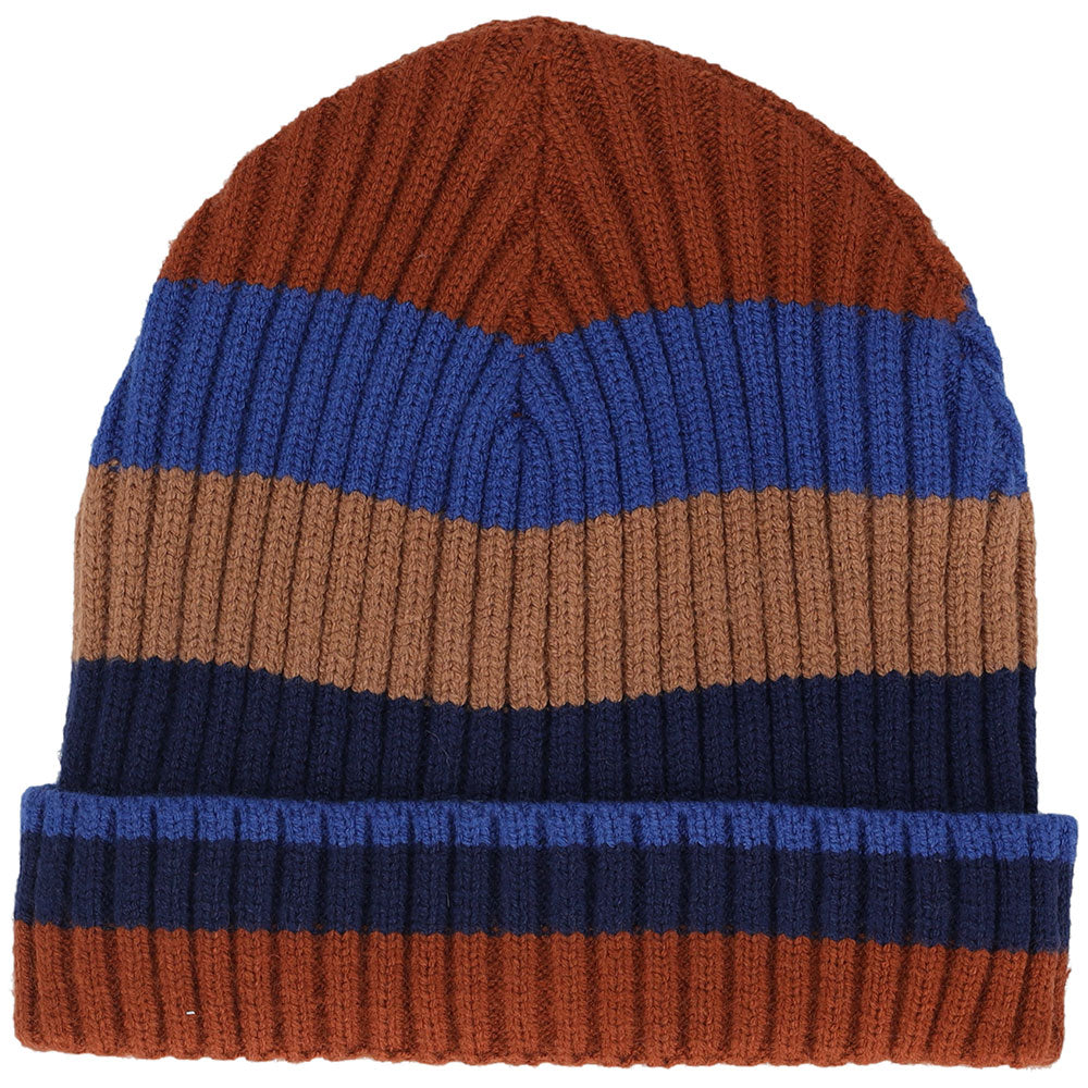 Jongens muts kobalt-bruin