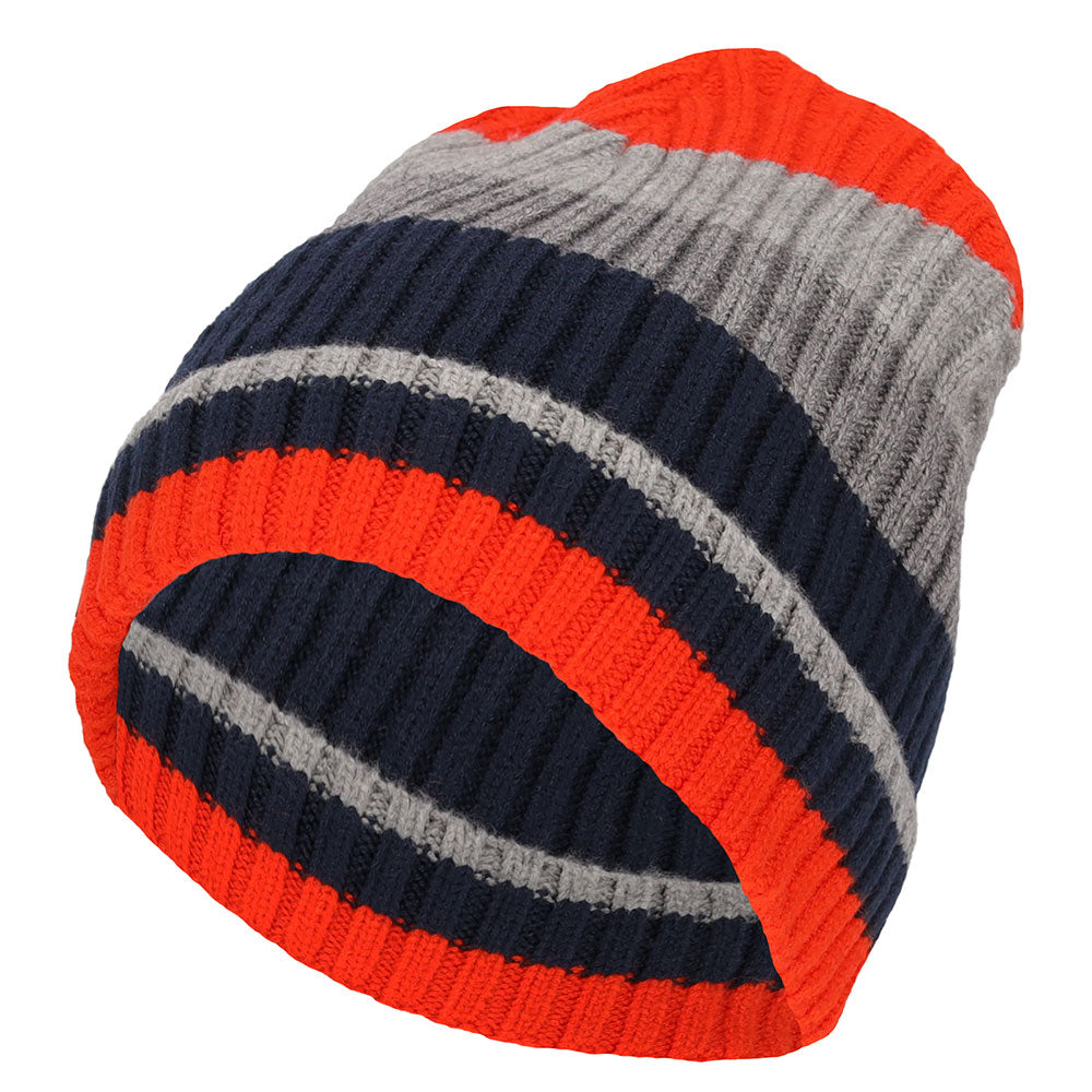 Jongens muts oranje-grijs