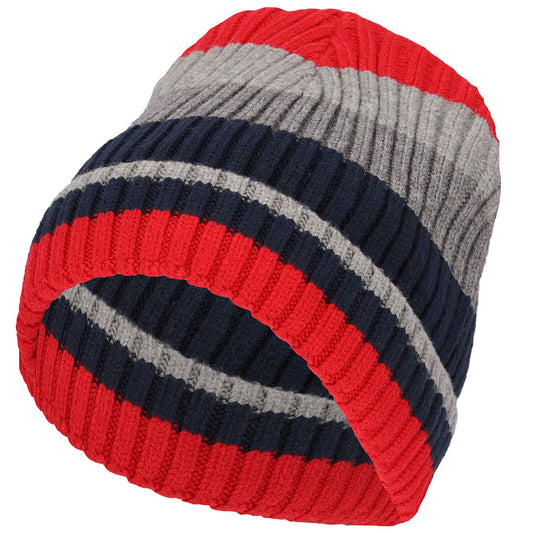 Jongens muts rood-grijs