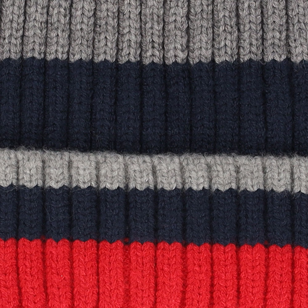 Jongens muts rood-grijs