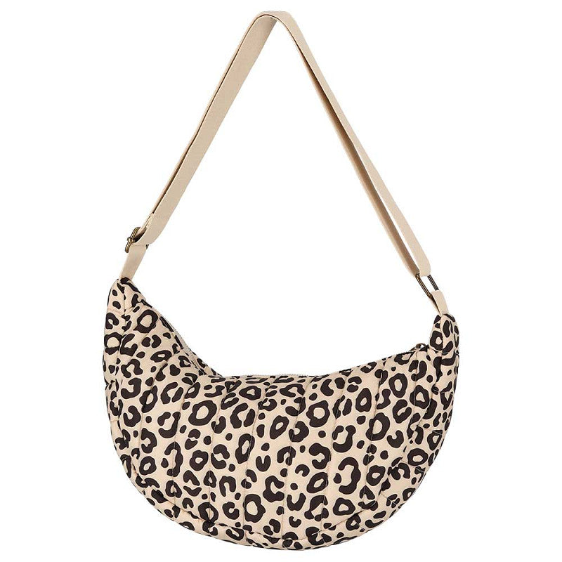 Schoudertas beige met tijgerprint