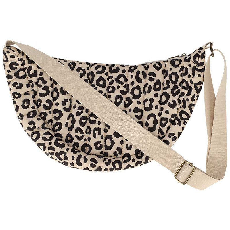 Schoudertas beige met tijgerprint