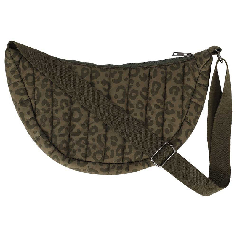 Schoudertasje khaki met tijgerprint