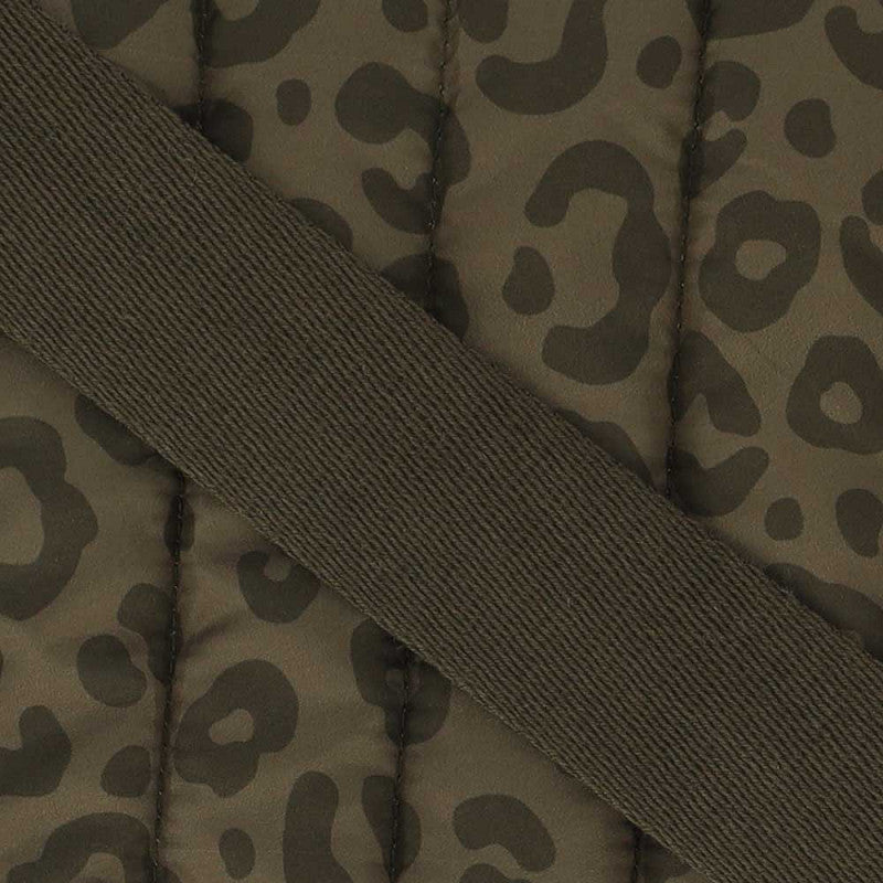 Schoudertasje khaki met tijgerprint