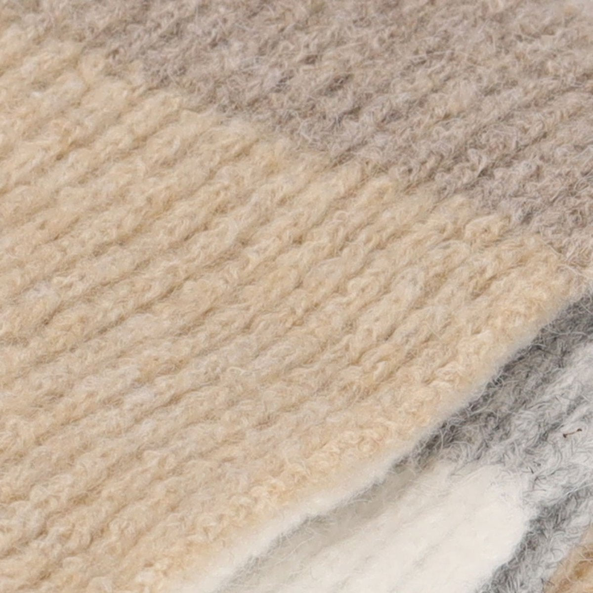 Winter sjaal meisjes wit met taupe