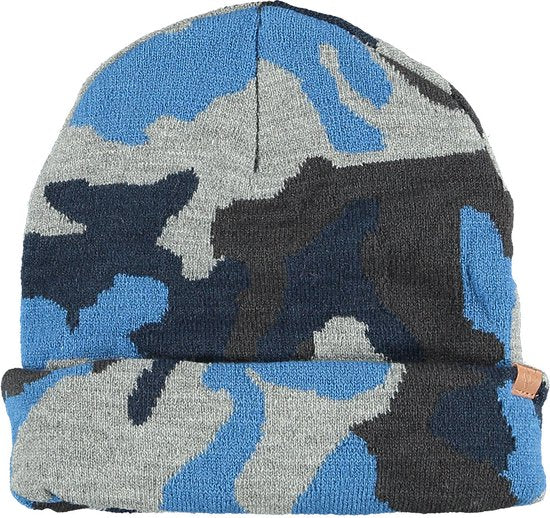Winterset sjaal & muts blauw-zwart
