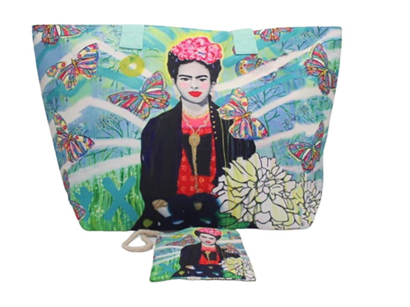 Strandtas multicolor groen