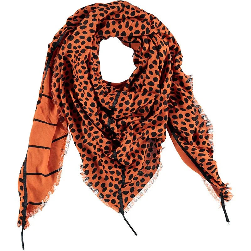 Vierkante sjaal oranje-bruin